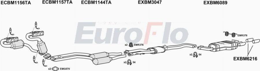 EuroFlo BMX330 3001A00 - Система випуску ОГ autocars.com.ua