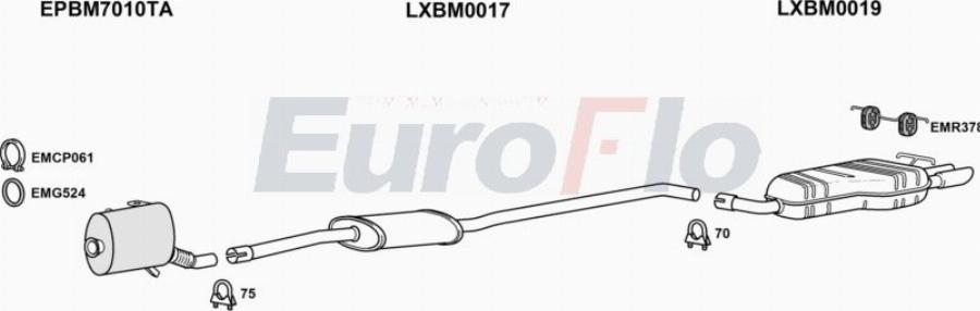 EuroFlo BMX330D 0308LHD - Система випуску ОГ autocars.com.ua