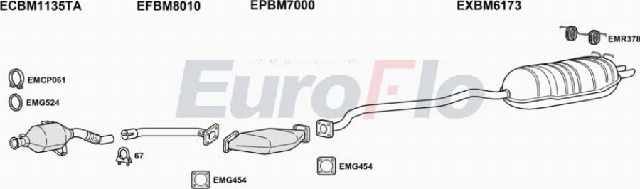 EuroFlo BMX330D 3001A00 - Система випуску ОГ autocars.com.ua