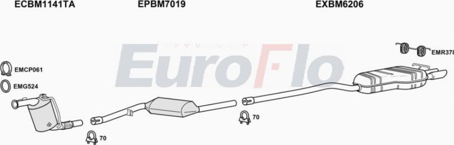 EuroFlo BMX330D 3004A00 - Система випуску ОГ autocars.com.ua