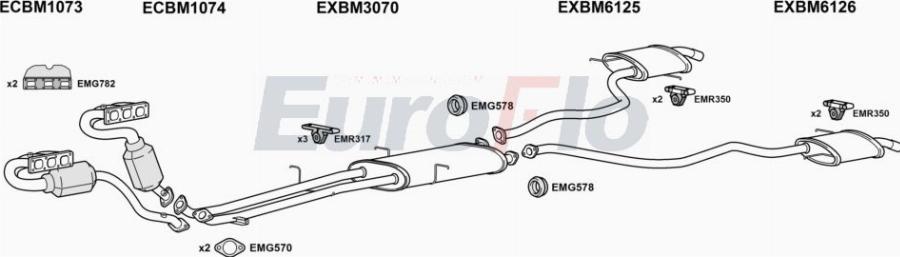 EuroFlo BMX530 3001A00 - Система випуску ОГ autocars.com.ua