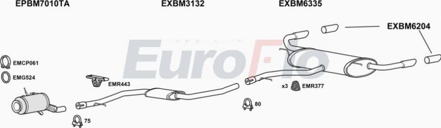 EuroFlo BMX530D 3015 - Система випуску ОГ autocars.com.ua