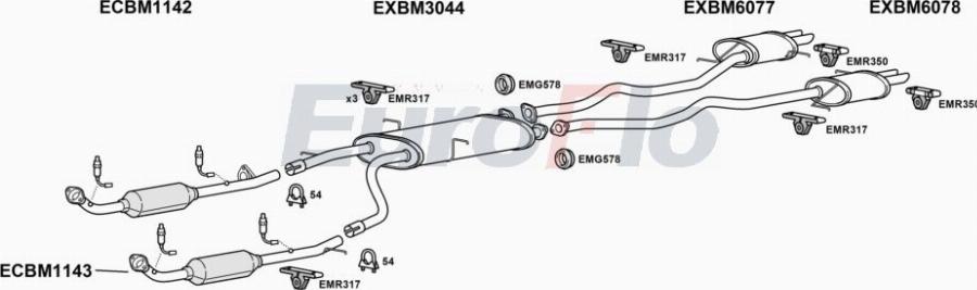 EuroFlo BMX544 3001A00 - Система випуску ОГ autocars.com.ua