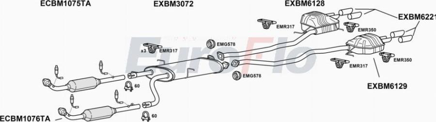 EuroFlo BMX544 3004A00 - Система випуску ОГ autocars.com.ua