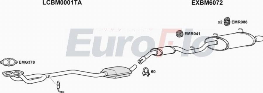 EuroFlo BMZ318 0500LHD - Система випуску ОГ autocars.com.ua