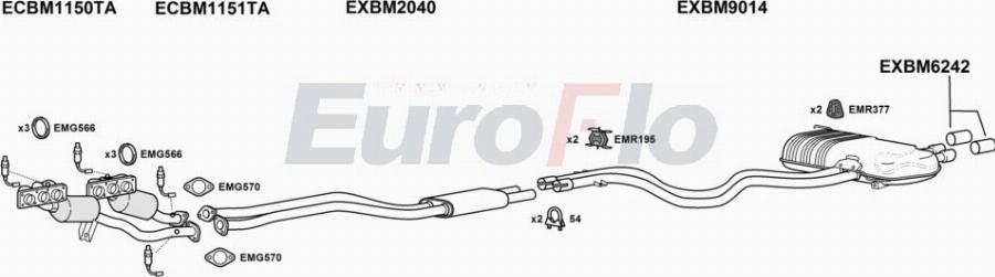 EuroFlo BMZ430 4001A00 - Система випуску ОГ autocars.com.ua