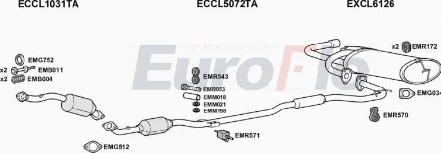 EuroFlo CLASX16 3001A00 - Система випуску ОГ autocars.com.ua