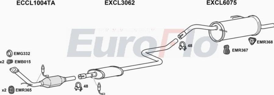 EuroFlo CLCOL13 1018A00 - Система випуску ОГ autocars.com.ua