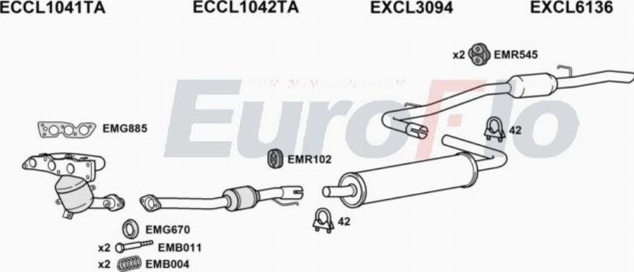 EuroFlo CLMIR12 1005C - Система випуску ОГ autocars.com.ua