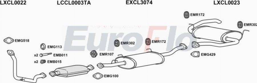 EuroFlo CLPAJ25D 0302LHD - Система випуску ОГ autocars.com.ua