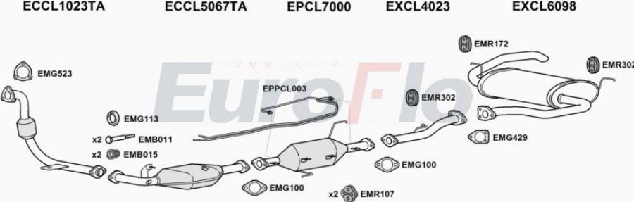 EuroFlo CLSHO32D 7006B - Система випуску ОГ autocars.com.ua