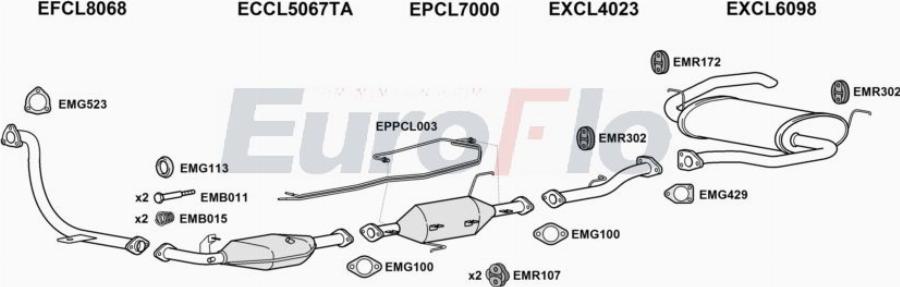 EuroFlo CLSHO32D 7006C - Система випуску ОГ autocars.com.ua