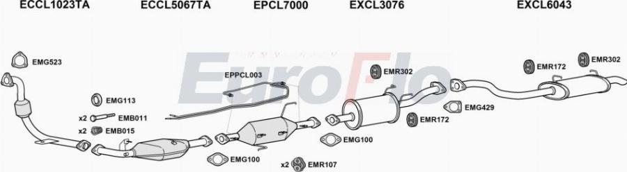 EuroFlo CLSHO32D 7006E - Система випуску ОГ autocars.com.ua