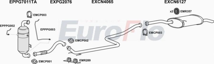 EuroFlo PGPAR16D 7011A00 - Система випуску ОГ autocars.com.ua