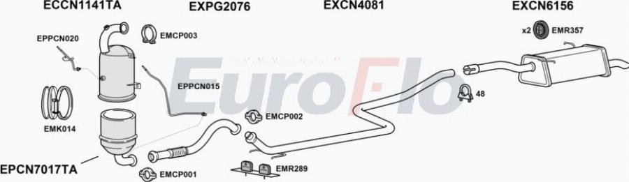 EuroFlo PGPAR16D 7012 - Система випуску ОГ autocars.com.ua