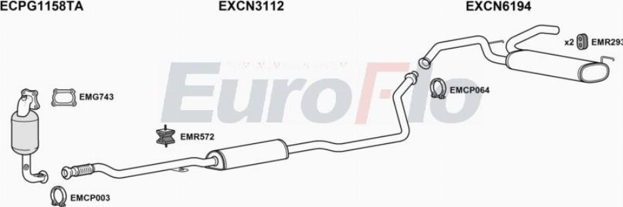 EuroFlo CNC112 1001 - Система випуску ОГ autocars.com.ua