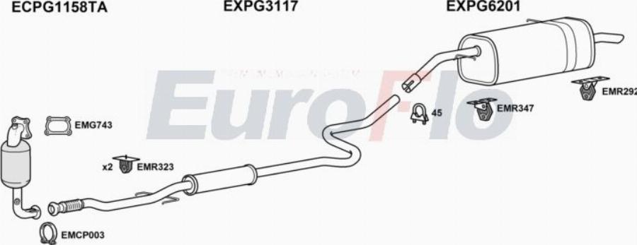 EuroFlo CNC312 1016B - Система випуску ОГ autocars.com.ua