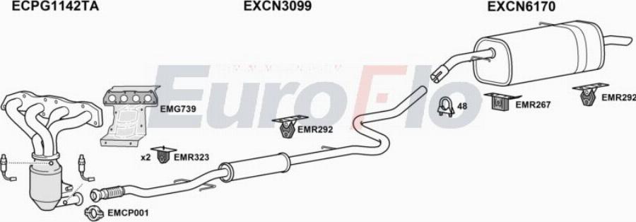 EuroFlo CNC314 1015A00 - Система випуску ОГ autocars.com.ua