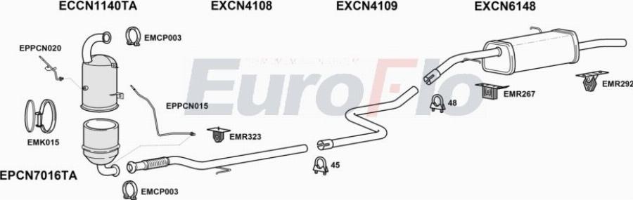 EuroFlo CNC314D 1011A00 - Система випуску ОГ autocars.com.ua