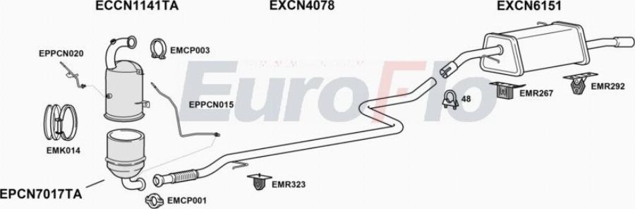 EuroFlo CNDS316D 1005 - Система випуску ОГ autocars.com.ua