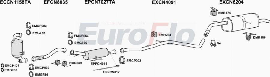 EuroFlo PG300816D 1020A00 - Система випуску ОГ autocars.com.ua