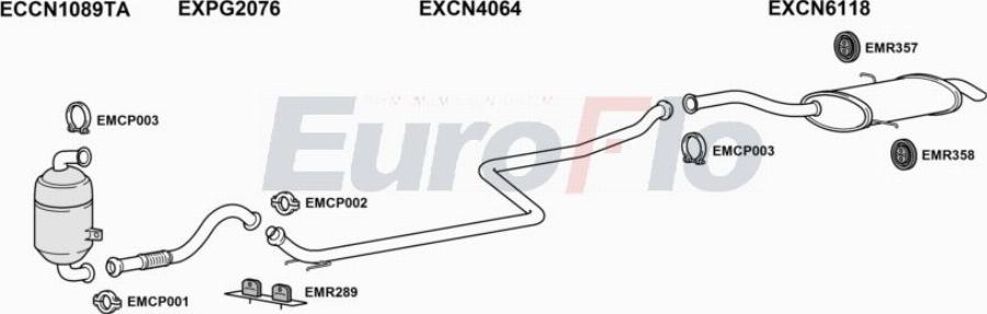 EuroFlo CNC4PI16D 6001A00 - Система випуску ОГ autocars.com.ua