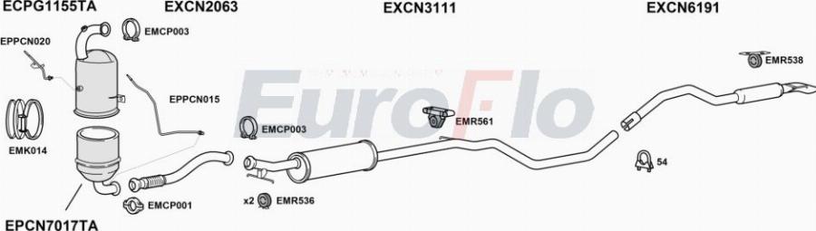 EuroFlo CNC4PI16D 6022 - Система випуску ОГ autocars.com.ua