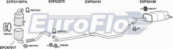 EuroFlo PG50816D 3001 - Система випуску ОГ autocars.com.ua