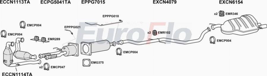 EuroFlo CNC627D 2001A00 - Система випуску ОГ autocars.com.ua