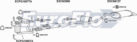 EuroFlo CNC630 2001 - Система випуску ОГ autocars.com.ua