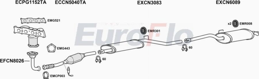 EuroFlo PG80720 6004A00 - Система випуску ОГ autocars.com.ua