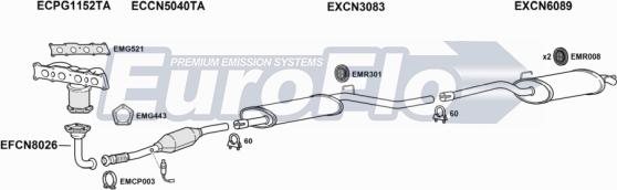 EuroFlo PG80720 6004A - Система випуску ОГ autocars.com.ua