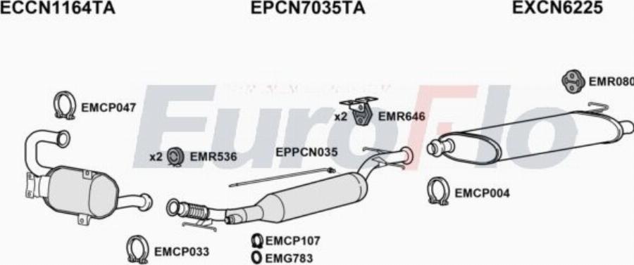 EuroFlo TYPROV20D 6001B - Система випуску ОГ autocars.com.ua