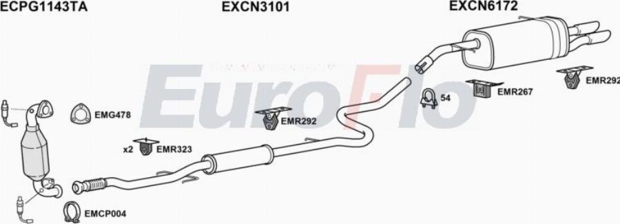 EuroFlo CNDS316 1008 - Система випуску ОГ autocars.com.ua
