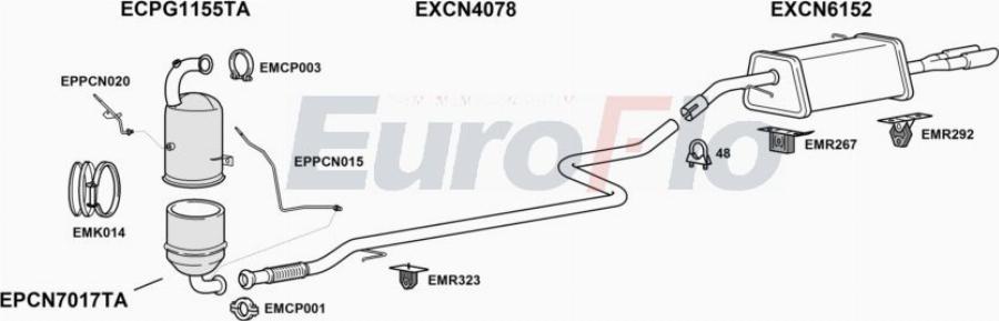 EuroFlo CNDS316D 1014 - Система випуску ОГ autocars.com.ua