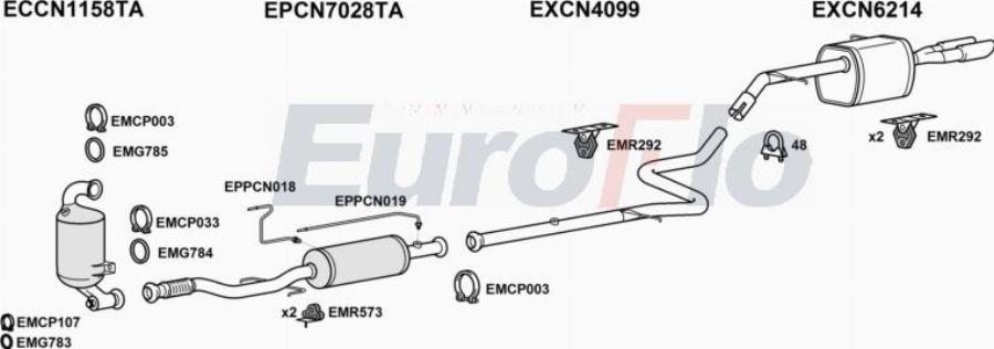 EuroFlo CNDS316D 1018 - Система випуску ОГ autocars.com.ua