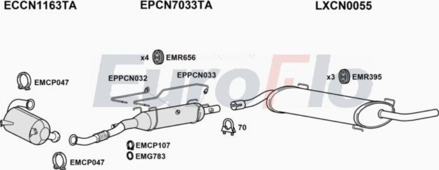 EuroFlo CNREL20D 0710LHD - Система випуску ОГ autocars.com.ua