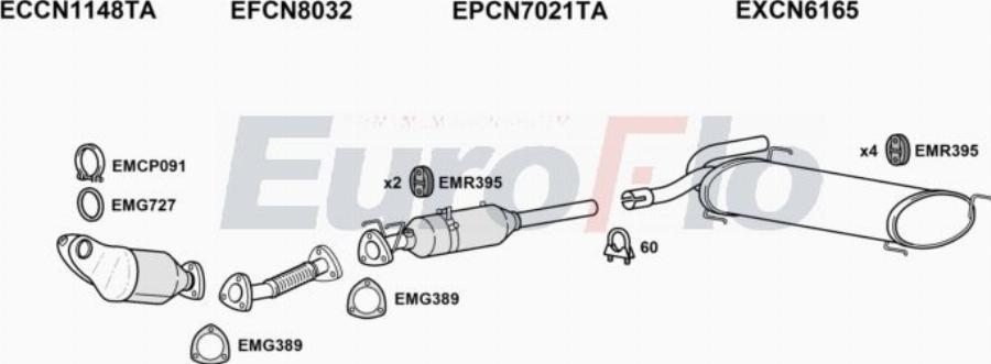 EuroFlo CNREL22D 7011A00 - Система випуску ОГ autocars.com.ua