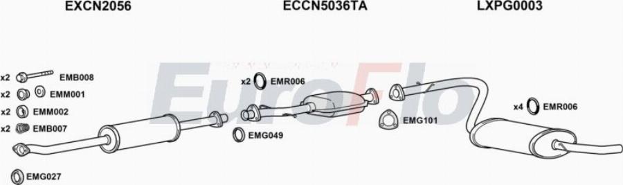 EuroFlo PGBOX25D 0703LHD - Система випуску ОГ autocars.com.ua