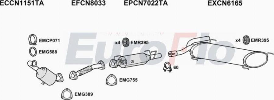 EuroFlo PGBOX30D 7004A00 - Система випуску ОГ autocars.com.ua