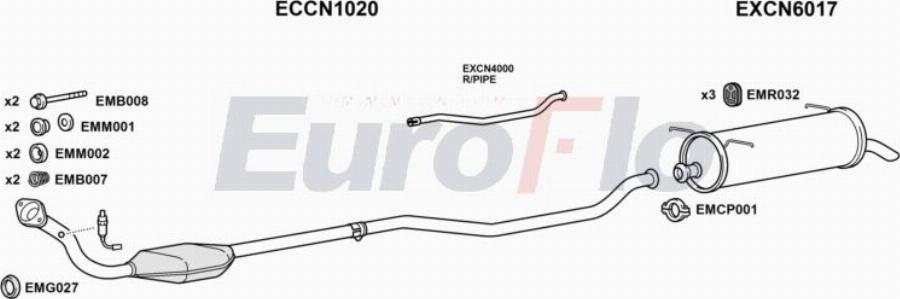 EuroFlo CNXAN18 1004A00 - Система випуску ОГ autocars.com.ua