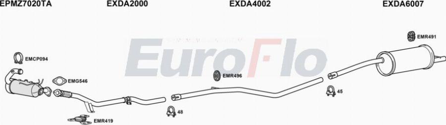 EuroFlo DADUS15D 3007A00 - Система випуску ОГ autocars.com.ua