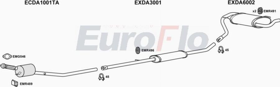 EuroFlo DADUS16 3004A00 - Система випуску ОГ autocars.com.ua