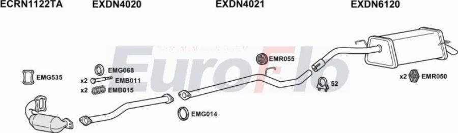 EuroFlo DNNOT15D 6004A00 - Система випуску ОГ autocars.com.ua