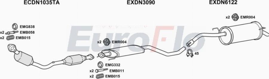 EuroFlo DNNOT16 6001A00 - Система випуску ОГ autocars.com.ua