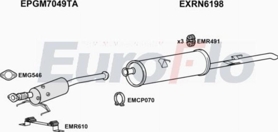 EuroFlo RNMAS23D 6005 - Система випуску ОГ autocars.com.ua