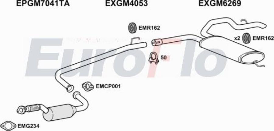 EuroFlo DNPRIM20D 7004G - Система випуску ОГ autocars.com.ua