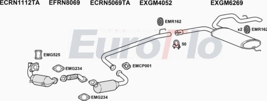 EuroFlo RNTRA25D 7008A00 - Система випуску ОГ autocars.com.ua