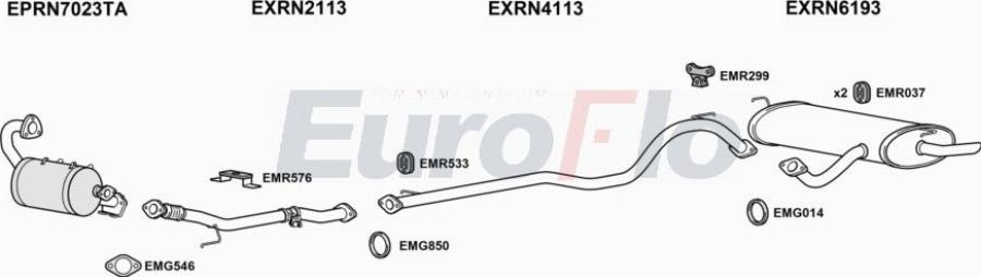 EuroFlo RNKAD16D 1001D - Система випуску ОГ autocars.com.ua