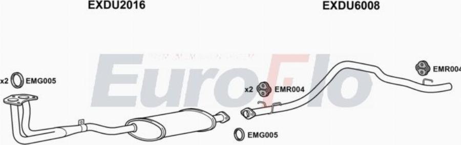 EuroFlo DUFOU20 3001A00 - Система випуску ОГ autocars.com.ua